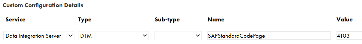 The configured SAPStandardCodePage custom property in the Secure Agent properties.