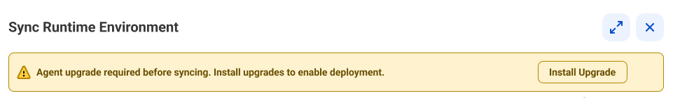 The agent upgrade banner appears if there are Secure Agent upgrades available when you synchronize.