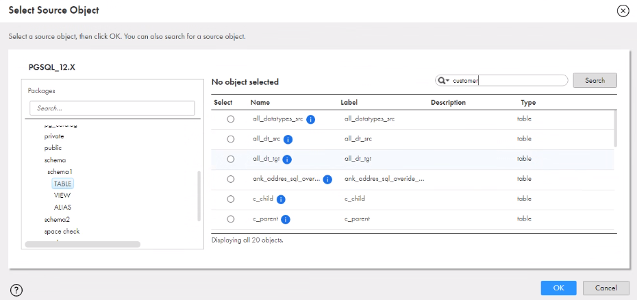 Source object is selected to configure a relationship.