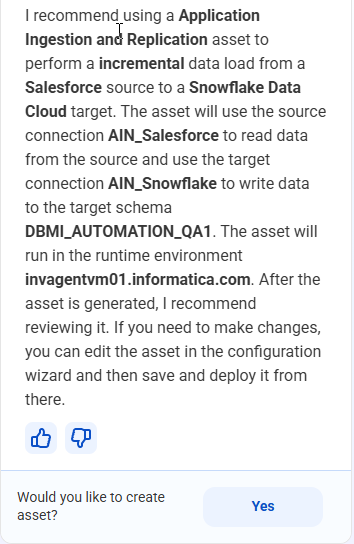 Summary of the application ingestion task definition.