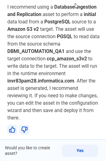 Summary of initial load task definition with PostgreSQL source and Amazon S3 target.