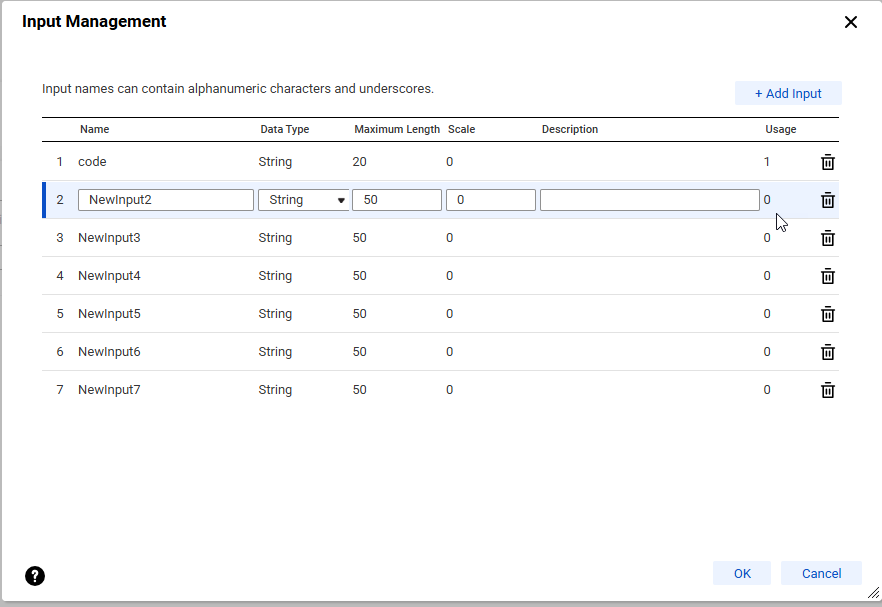 The image depicts the various input field options.