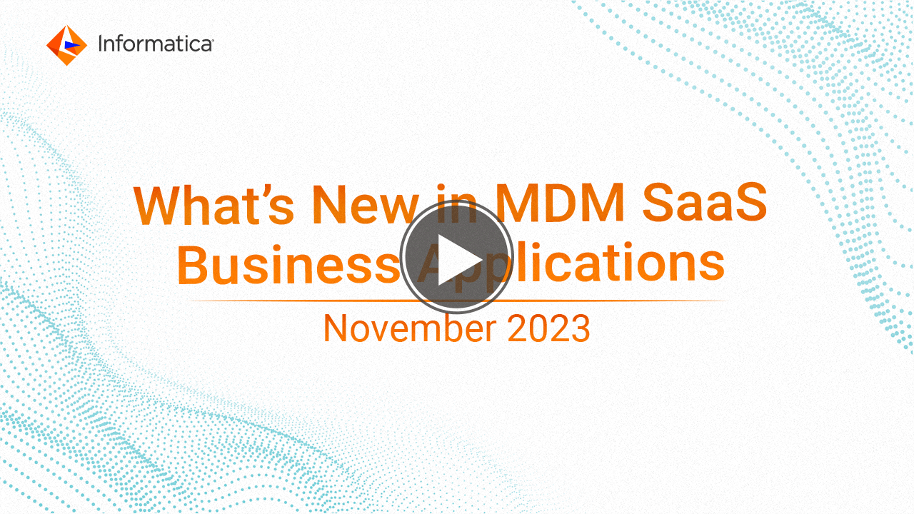 MDM SaaS Business 360 Applications What's New video for November 2023 release.