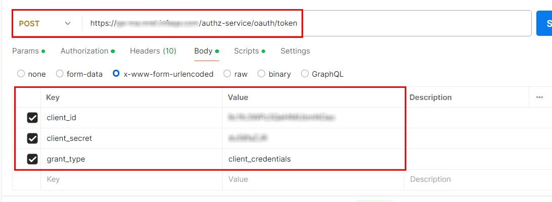 This image shows a sample POST URL and other details.