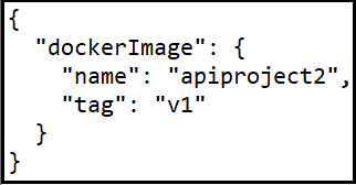 The example shows the codes used for invoking a POST call to deploy an API Microgateway in a Docker image container.