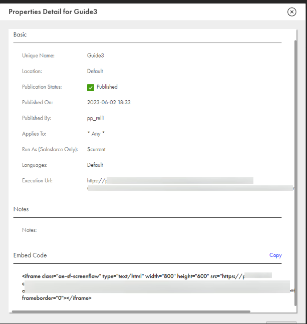 The image shows the generated embed code.