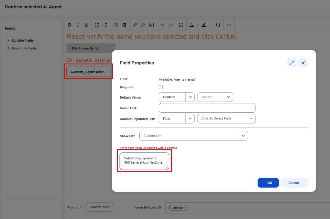 This image shows the field to add NetSuite to the available Agents list.