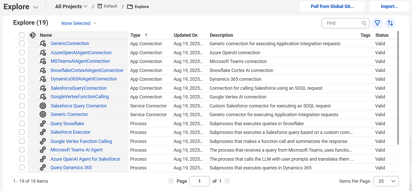 The image shows the assets that the Multifunction Calling using Microsoft Teams AI Agent recipe package contains. The image shows the assets that the Multifunction Calling using Microsoft Teams AI Agent recipe package contains.