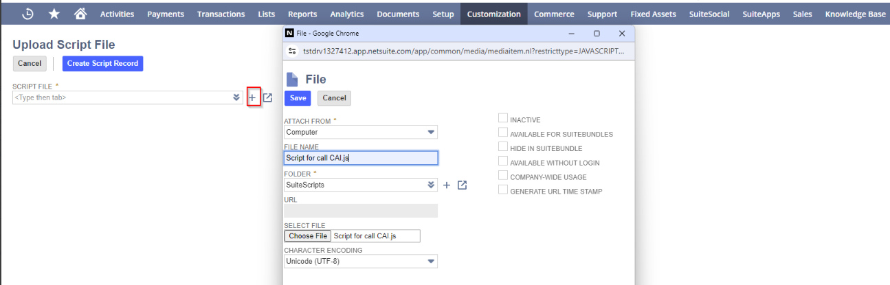 Add a script file.