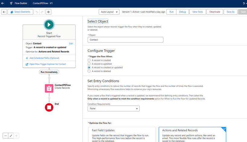 The image shows the Flow Builder page.