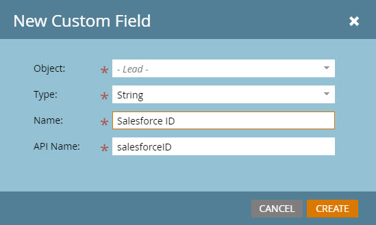 The image shows the New Custom Field page.