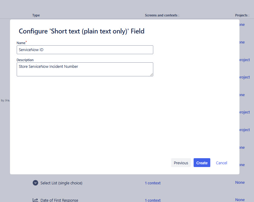 The image shows the Configure 'Short text (plain text only)' Field dialog box.