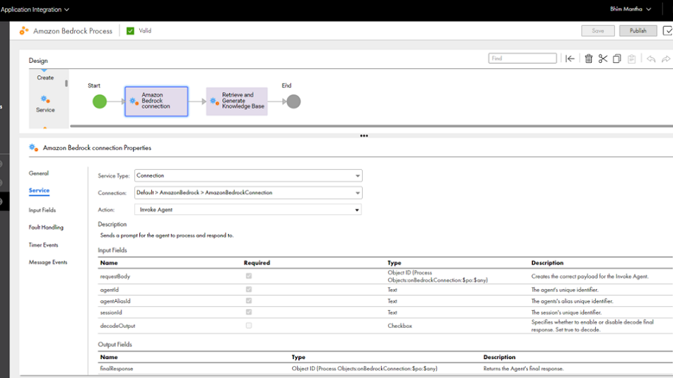 The image shows the Invoke Agent action that is used in a process to send a prompt for the agent to process and respond to.