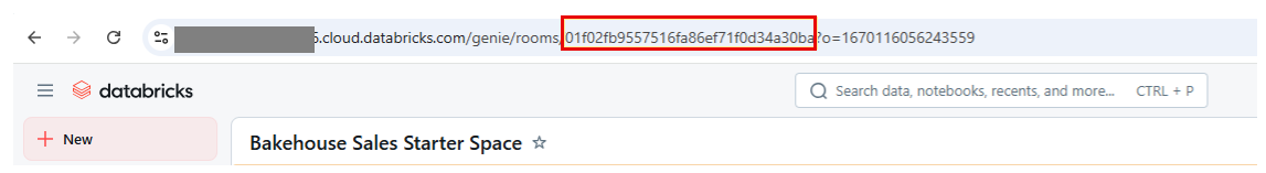 This image shows the Genie space ID.