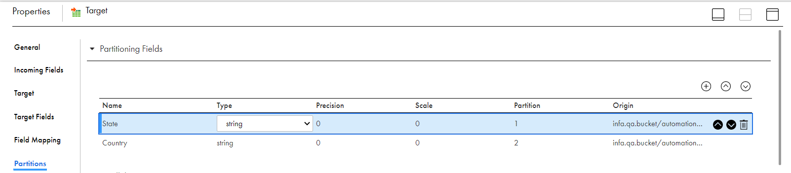 You can change the partition order using the up and down arrows.