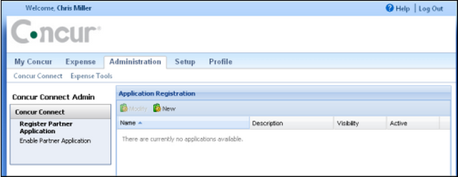 The image displays the Application Registration page.