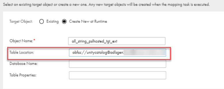 PSL unity catalog with table location