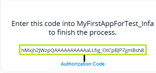 The Authorization Code is highlighted.