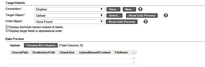 Configure the target details in the tab.Target