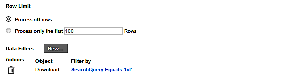 The image displays tab. Select the option.Data FiltersNew