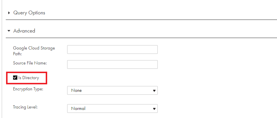 Select the Is Directory option.
