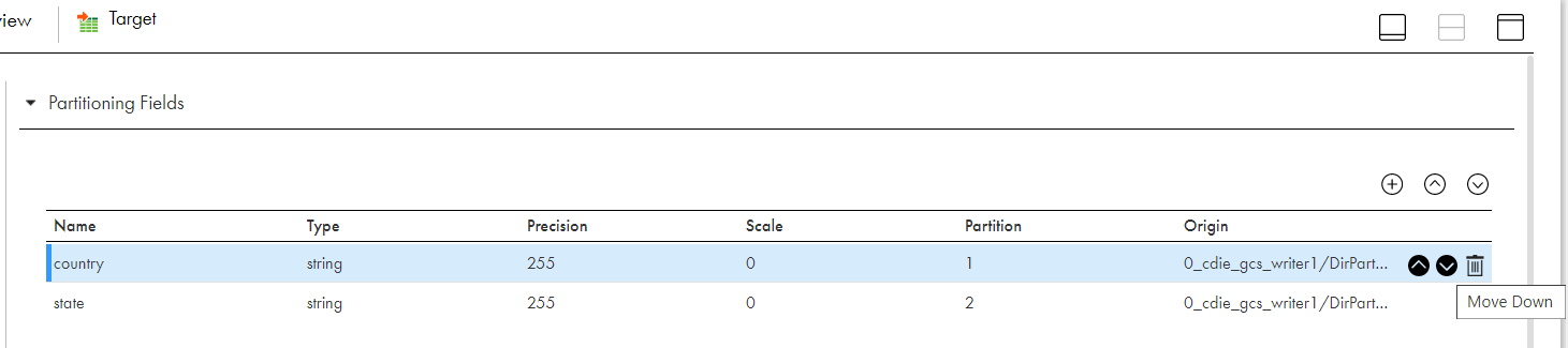 You can change the partition order using the up and down arrows.