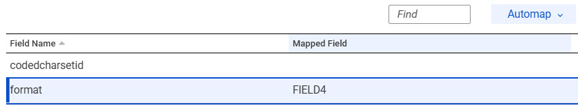 The mapped format message header field in the Field Mapping tab.