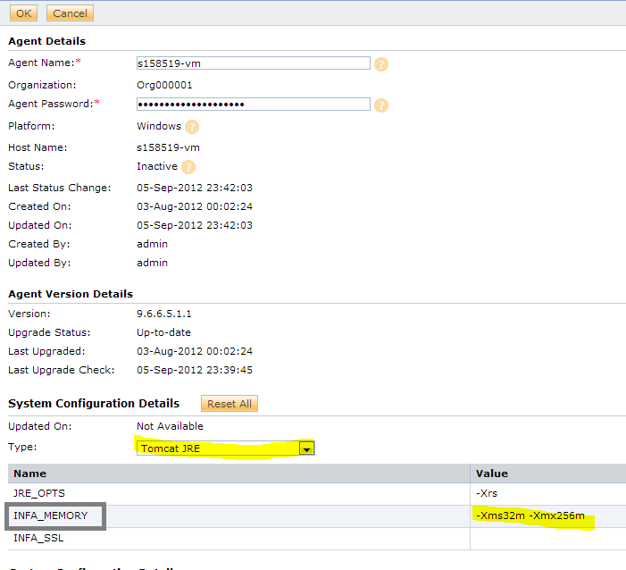 The following image shows the System COnfiguration Details box.