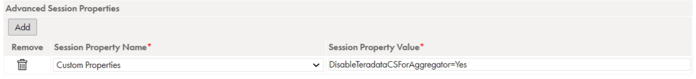 You can configure advanced session properties on the schedule page.