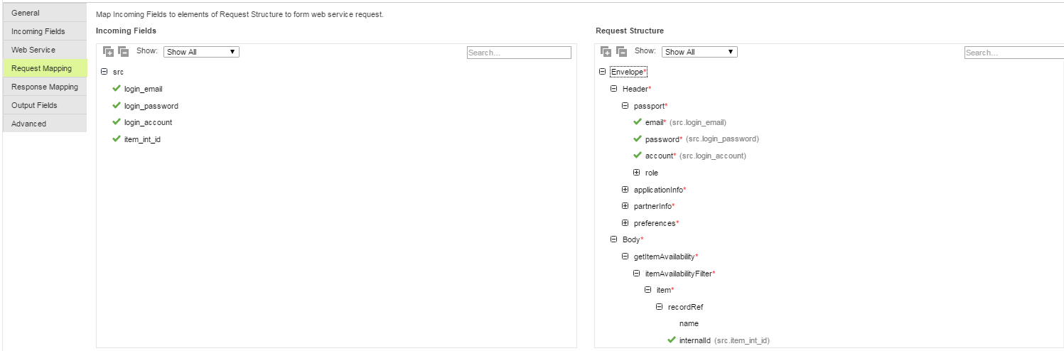 This image shows the request mapping details