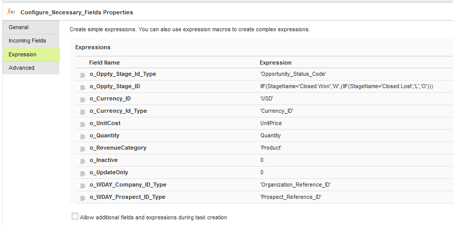 You can view the transformations created for the source fields to match the target Workday fields.