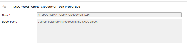 You can view the name and description for the Salesforce source.