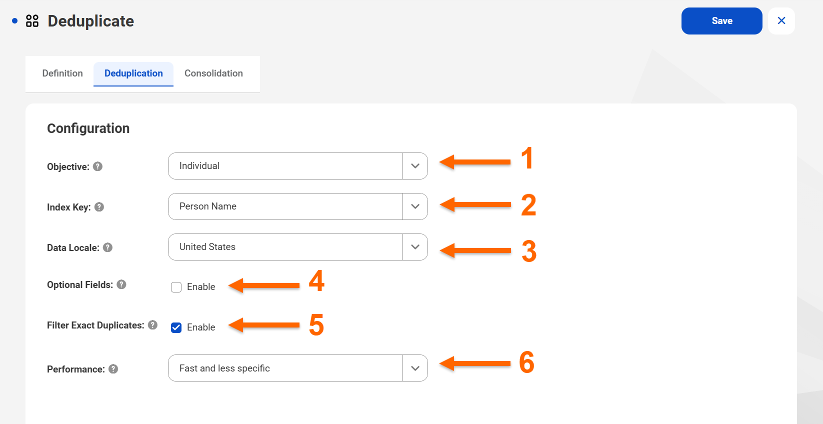The image depicts the Confiuration panel options.