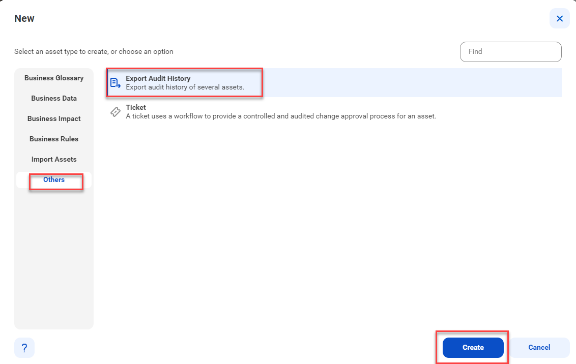 Image depicting the Export Audit History option for multiple assets.