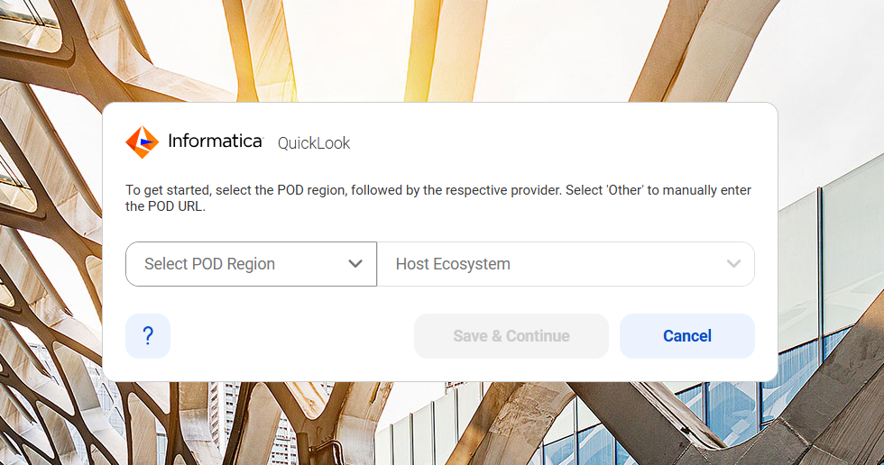 The Informatica QuickLook dialog box on the browser extension page.