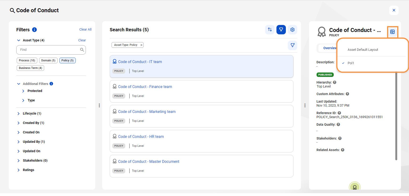 Image depicting the layout switcher for a preview pane.