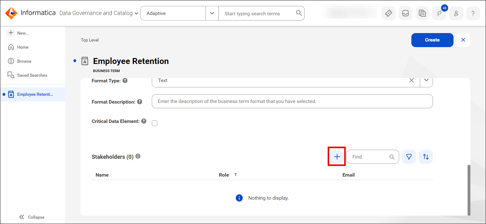 Image depicting the add icon to add stakeholders for an asset.