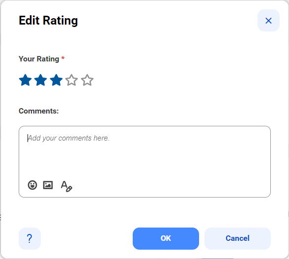 Image depicting the Edit Rating dialog box.