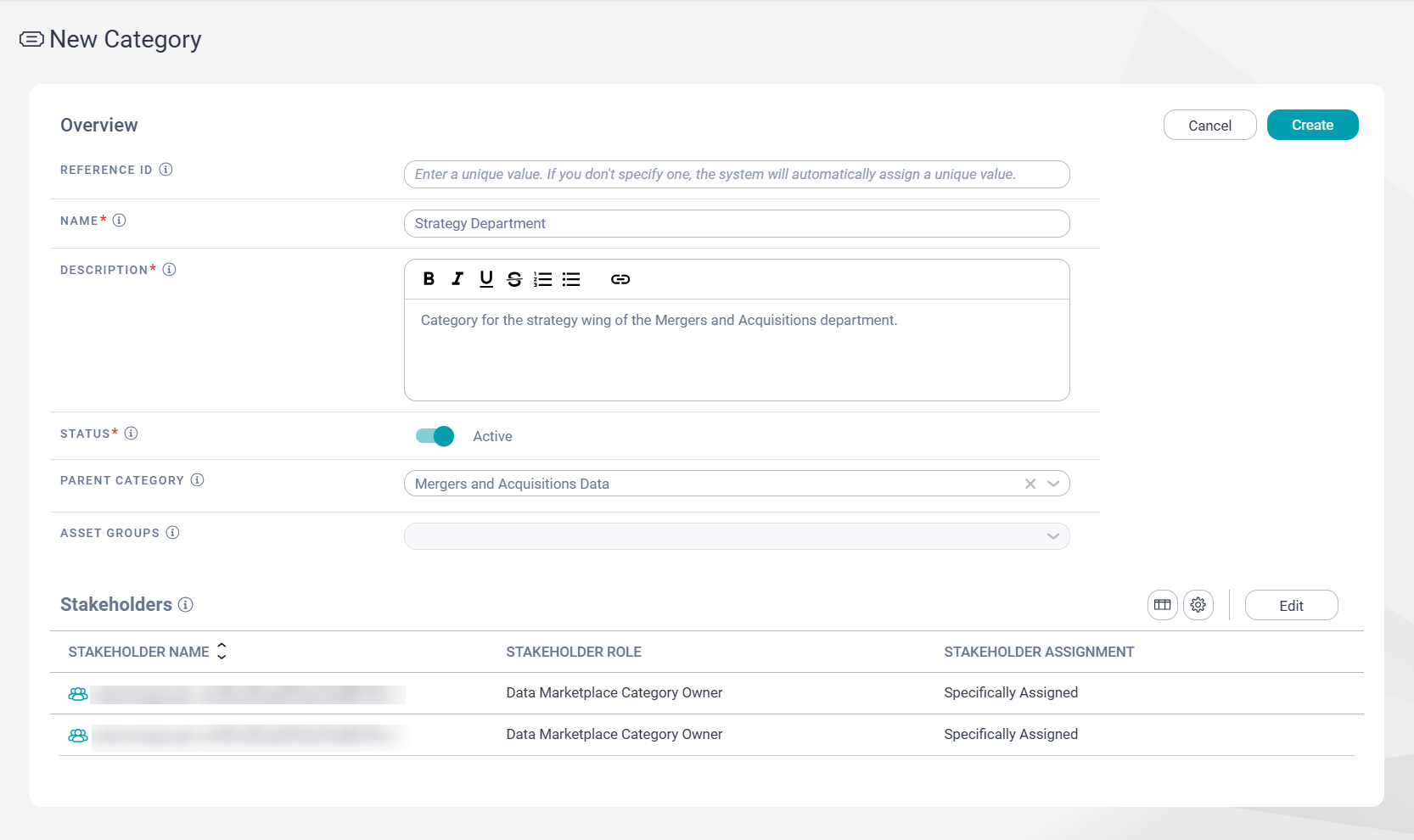Image depicting the New Category page.
