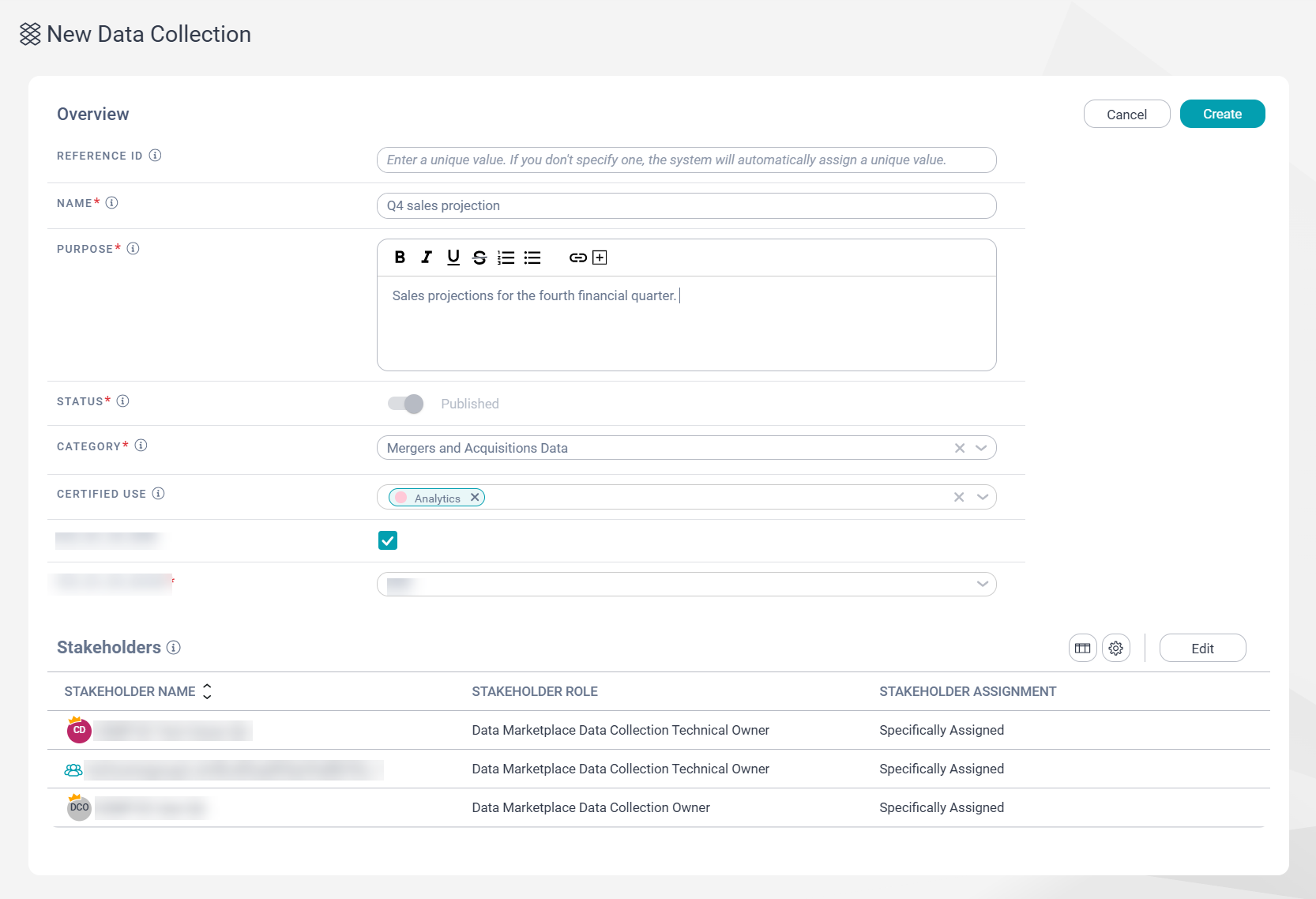 Image depicting the New Data Collection page.