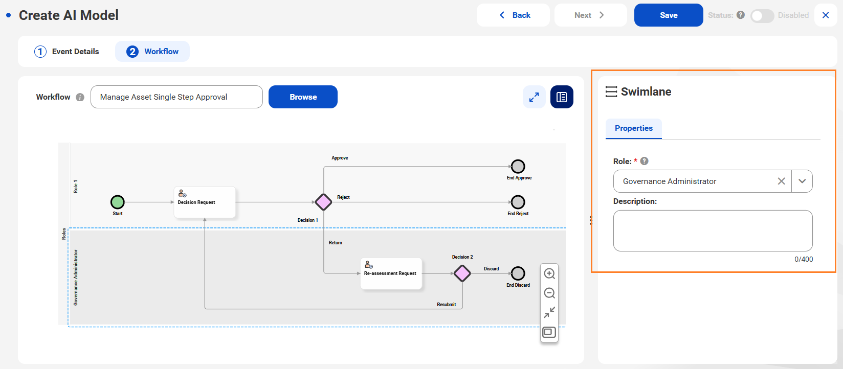 The Workflow tab displays the task and task details after selecting a process.