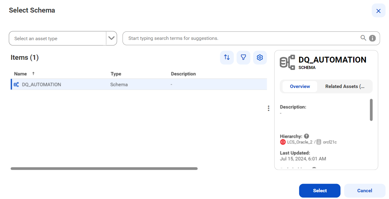 The screenshot shows the Informatica Intelligent Cloud Services selelction screen with the Metadata Command Center highlighted.