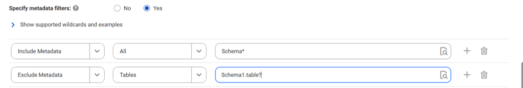 The image shows a sample filter with one include and exclude condition and the search button.