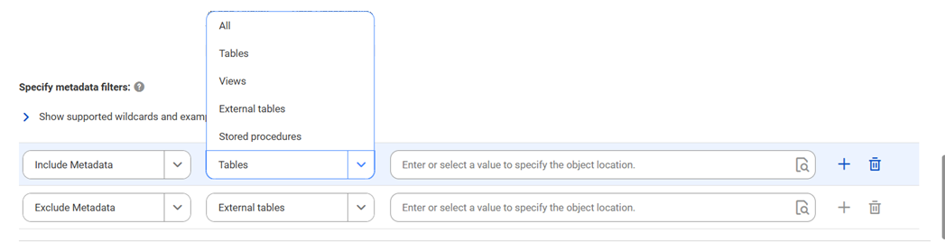 The image shows the filter conditions with the search button.