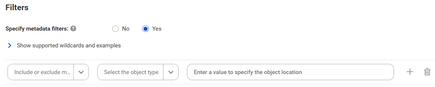 The image shows the filter conditions for the Microsoft Azure SQL Server Script catalog source. You can select to include or exclude metadata from specific script paths.
