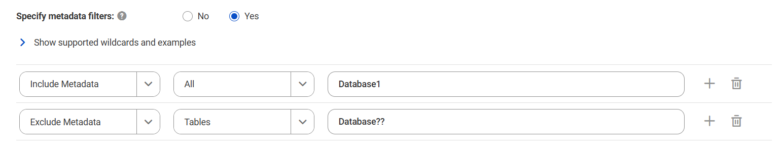 The image shows a sample filter with one include condition and one exclude condition.