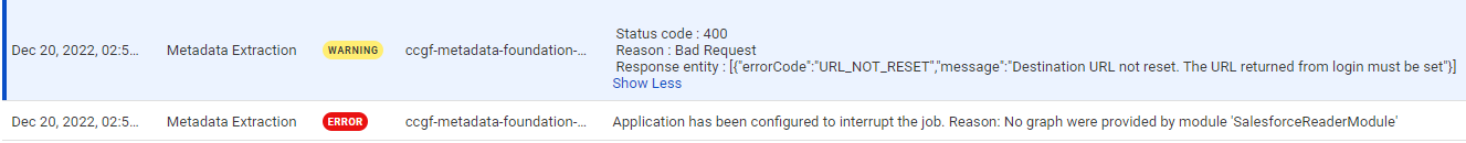 The image shows the "Cannot retrieve the organization" error. The image shows the "Cannot retrieve the organization" error.
