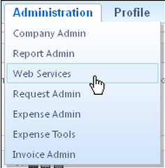 The image displays the Web Services option.