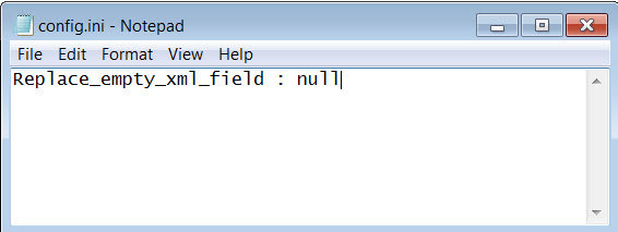 You can pass null value for the replace_empty_xml_field field as shown in the figure.