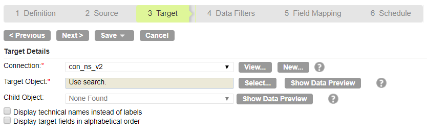 Select the NetSuite connection that you want to use.